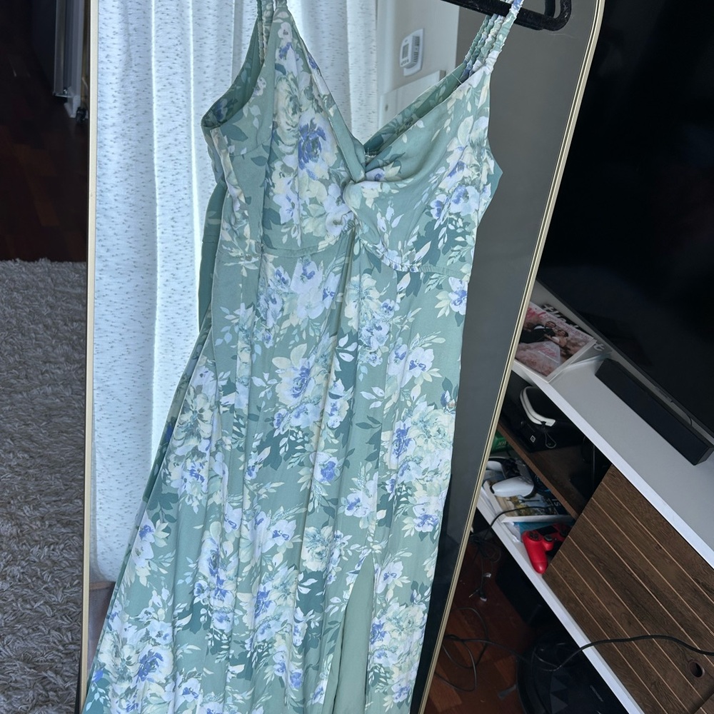 Abercrombie Floral Green Dress, medium petite
